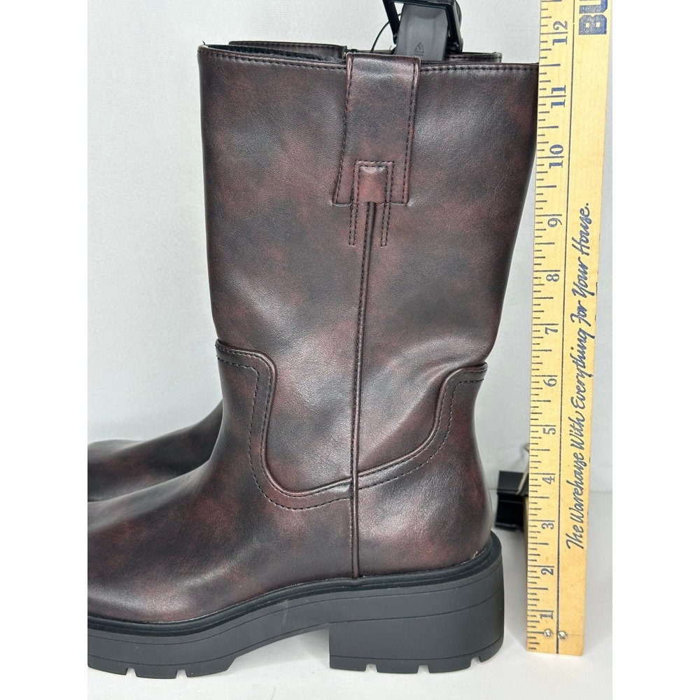 No Boundaries NWT Mid Calf Lug Sole Platform Boots Brown Goth Size 7 - Picture 6 of 7